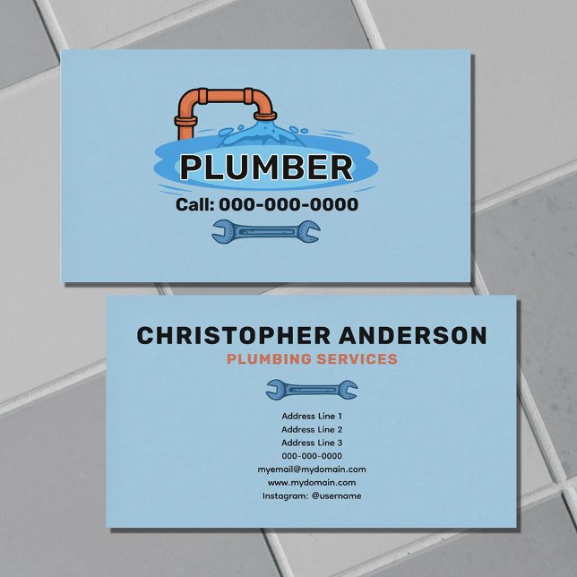 VVS-montör Visitkort (Plumber Business Card)
