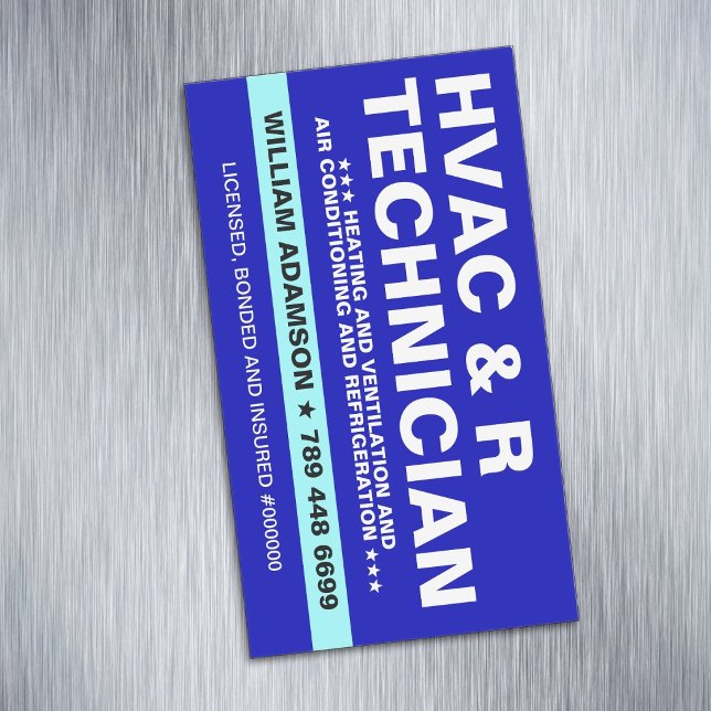 VVS- och kylservice | Tekniker Magnetiska Visitkort (HVAC And Refrigeration magnet cards)