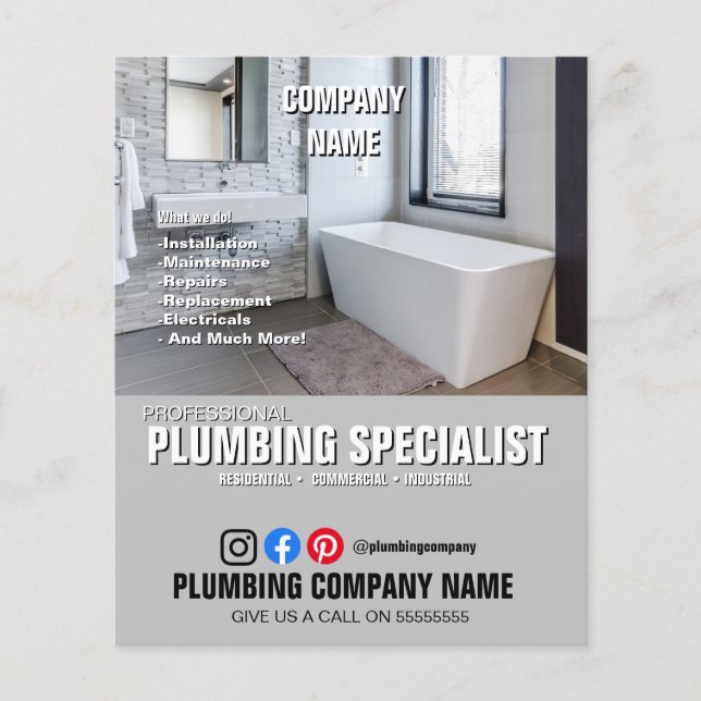 VVS-SPECIALIST badrumsinstallatör rörmokare Flygblad (Framsidan)
