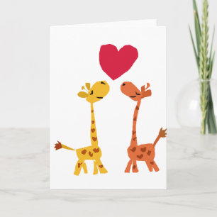 VW- Funny Giraffe Kärlek Tecknad Kort