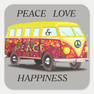 VWBus Fyrkantigt Klistermärke