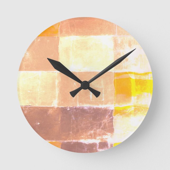 Vwndretti Gult Soft Färg Rund Klocka (Framsida)