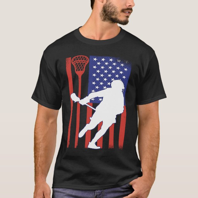 VXL Lacrosse Stick Intercrosse Team Sport American T Shirt (Framsida)