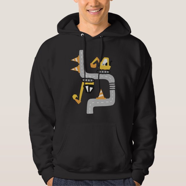 VXLS Construction Truck Excavator Concrete Mixer D Hoodie (Framsida)