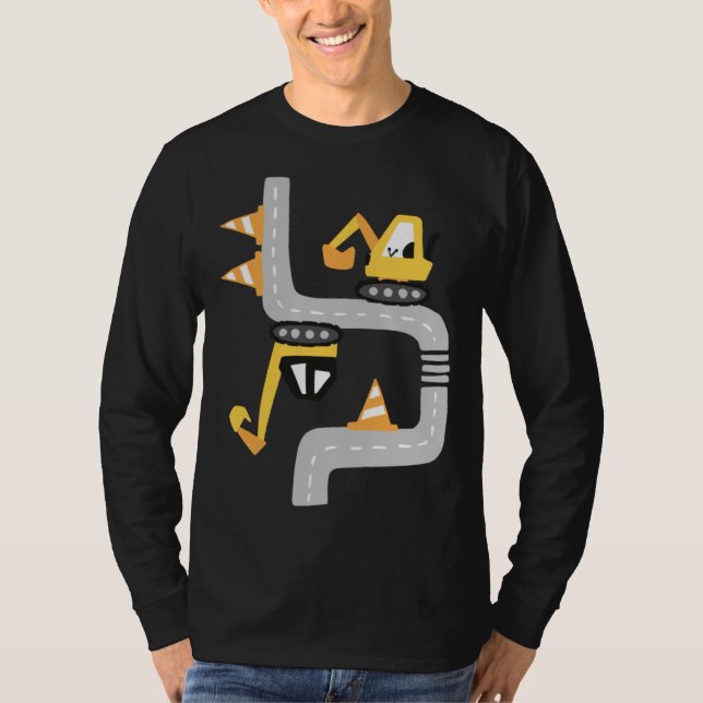 VXLS Construction Truck Excavator Concrete Mixer D T Shirt (Framsida)