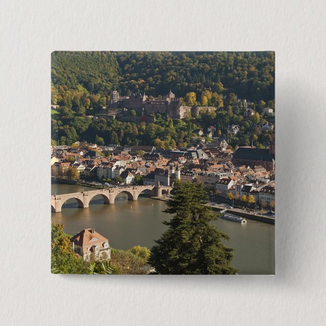 Vy av Alte Brucke eller Gamla Bron Knapp (Framsida)