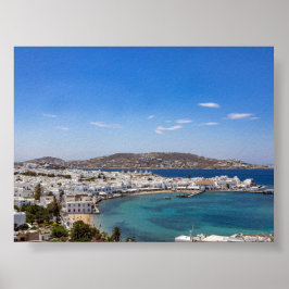 Vy av Mykonos Grekland Poster
