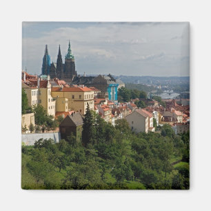 Vy av S:t Vitus-katedralen, Prag, Tjeckien Magnet