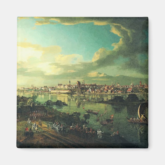 Vy av Warszawa från Praga av Bernardo Bellotto Magnet (Framsidan)