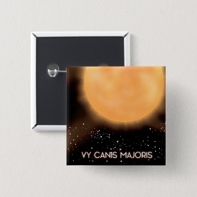 VY Canis Majoris Sol rymdkonst poster. Knapp (Framsida & baksida)