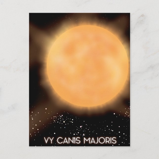 VY Canis Majoris Sol rymdkonst poster. Vykort (Framsida)