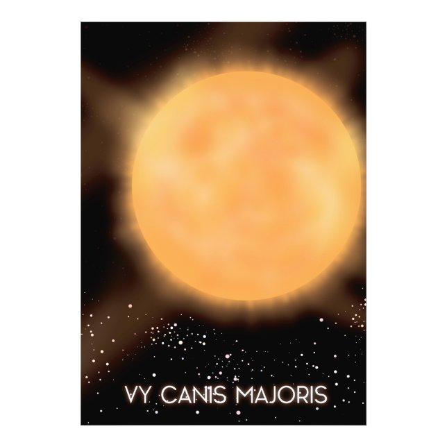 VY Canis Majoris Sol rymdkonstaffisch. Fototryck (Framsidan)