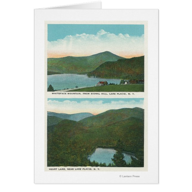 Vy från Whiteface Mt från Signal Backe, Heart Hälsningskort (Framsidan)