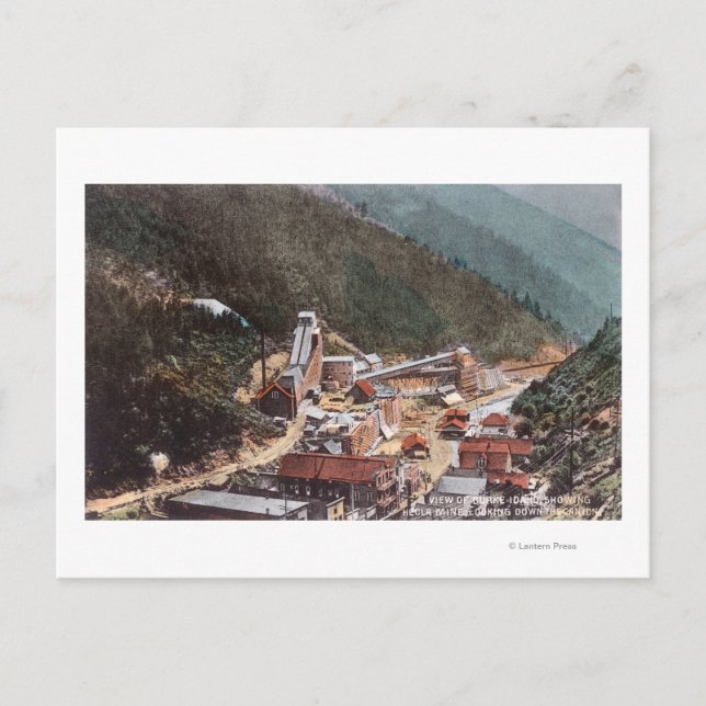 Vy Hecla Mine Tittar ner Canyon Vykort (Framsida)