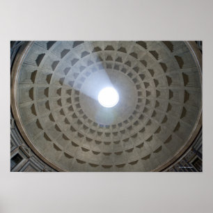 Vy inifrån Pantheon upp till kupola Poster