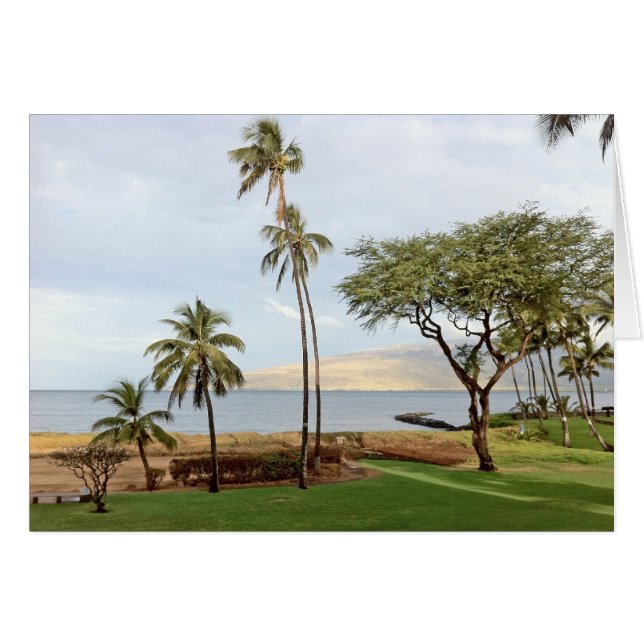 Vy mot Maalaea Bay från Kihei, Maui OBS Kort (Framsidan Horizontal)