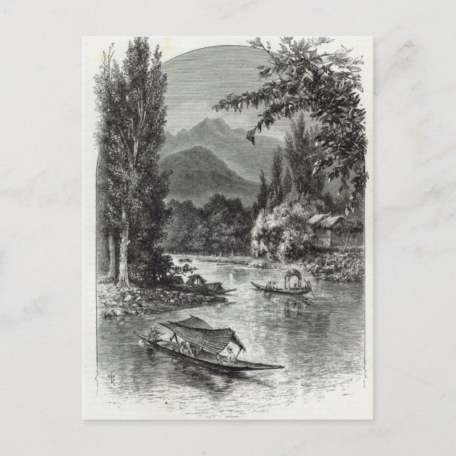 Vy nära Serinugur, från 'Leisure Hour', 1888 Vykort (Framsida)