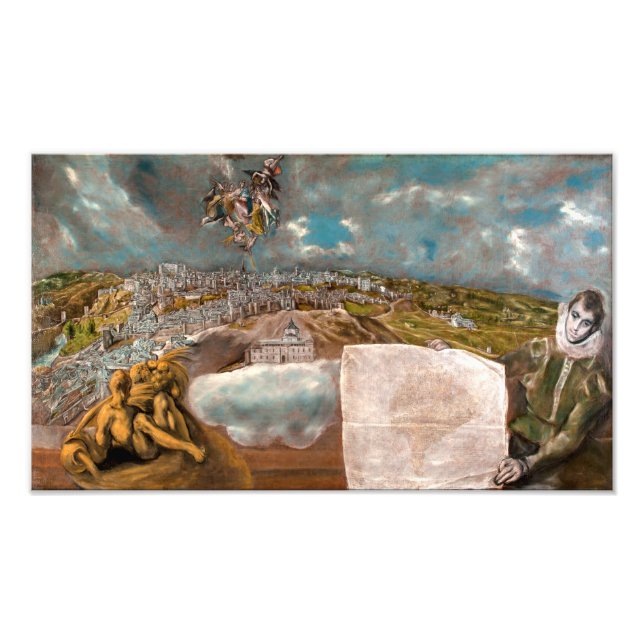 Vy och plan över Toledo | El Greco | Fototryck (Framsidan)