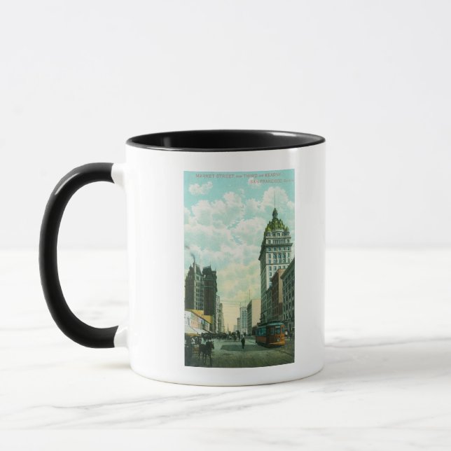 Vy of Market St nära 3rd och Kearny Mugg (Vänster)
