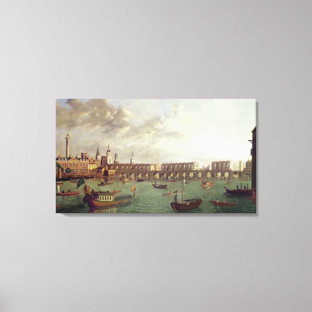 Vy of Old London Bridge Canvastryck (Framsida)