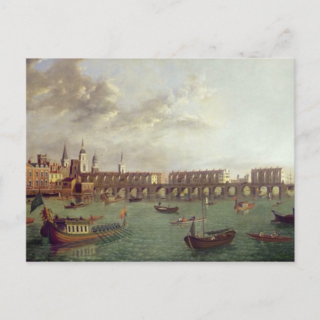 Vy of Old London Bridge Vykort (Framsida)