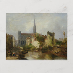 Vy of the Church of St. Peter, Caen, 1841 Vykort