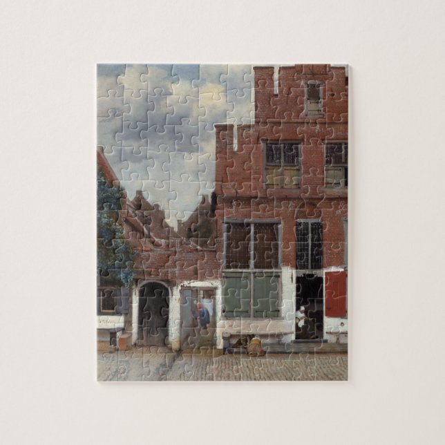 Vy om hus i Delft The Little Street Pussel (Vertikal)