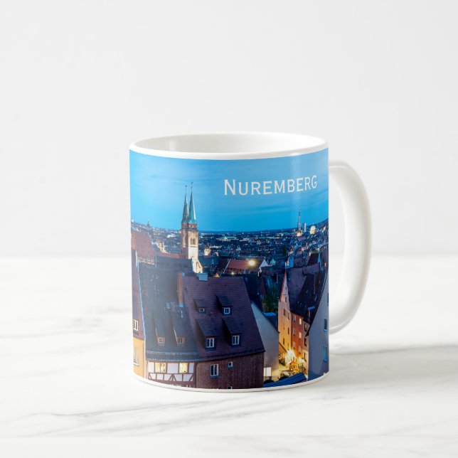 Vy om Nürnberg-staden på natten Kaffemugg (Framsida höger)