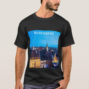 Vy om Nürnberg-staden på natten T Shirt