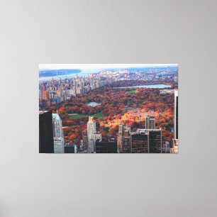 Vy ovanifrån: Hösten i Central Park 01 Canvastryck
