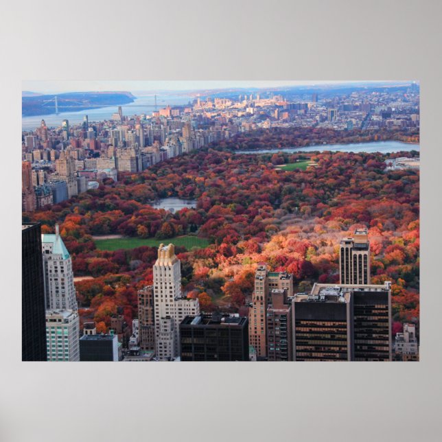 Vy ovanifrån: Hösten i Central Park 01 Poster (Framsidan)