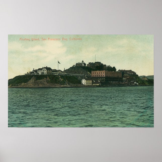 Vy över Alcatraz-öarna och fängelset Poster (Framsidan)