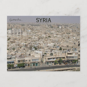 Vy över Aleppo Syrien Vykort