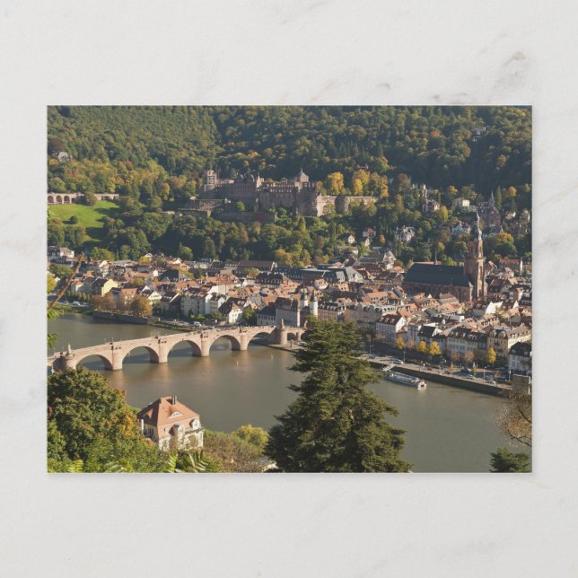 Vy över Alte Brucke eller Gamla Bron Vykort (Framsida)