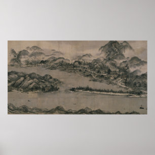 Vy över Ama-no-Hashidate av Sesshu Tõyko Poster
