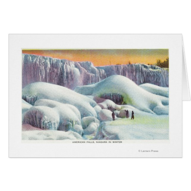 Vy över amerikanska Falls på vinter Hälsningskort (Framsidan Horizontal)