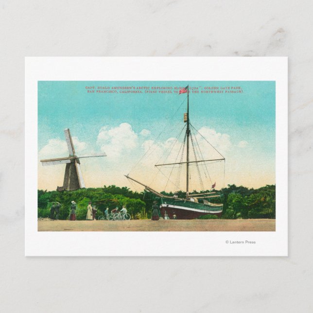 Vy över Amundsens arktiska slinga Vykort (Framsida)