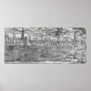 Vy över Antwerpens hamn Poster