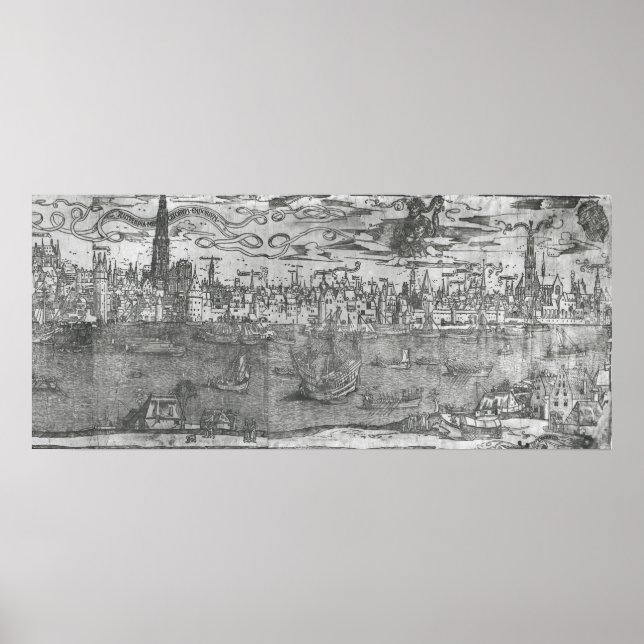 Vy över Antwerpens hamn Poster (Framsidan)