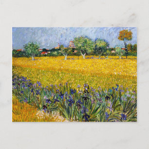 Vy över Arles med Irises Vincent van Gogh-färg Vykort