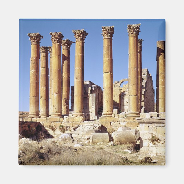 Vy över Artemis-templet, byggt c.386 AD Magnet (Framsidan)