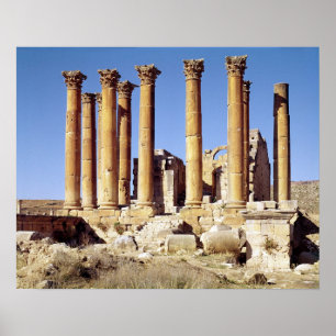 Vy över Artemis-templet, byggt c.386 AD Poster