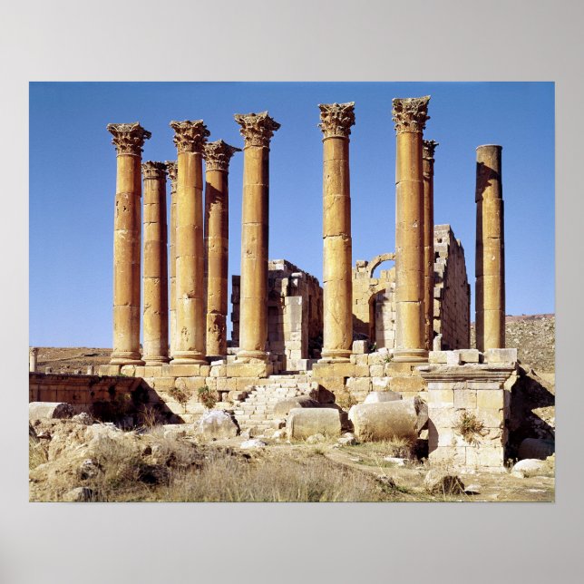 Vy över Artemis-templet, byggt c.386 AD Poster (Framsidan)
