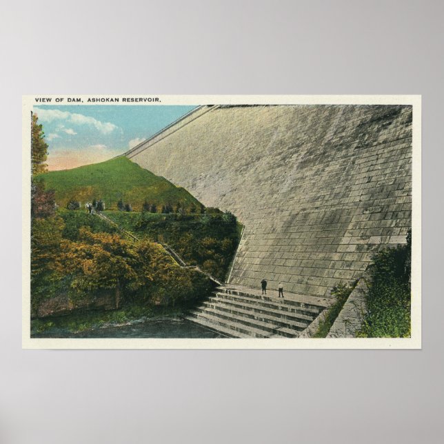 Vy över Ashokan Reservoir Dam Poster (Framsidan)