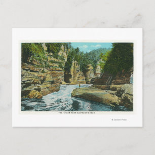 Vy över Ausable Chasm nära Elephants chef Vykort