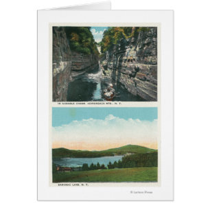 Vy över Ausable Chasm och Saranac Sjö Hälsningskort