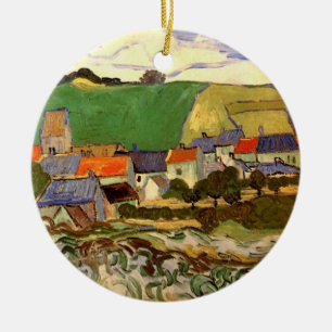 Vy över Auvers av Vincent van Gogh Julgransprydnad Keramik