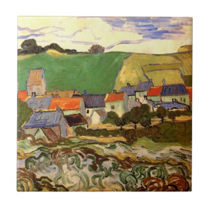 Vy över Auvers av Vincent van Gogh Kakelplatta