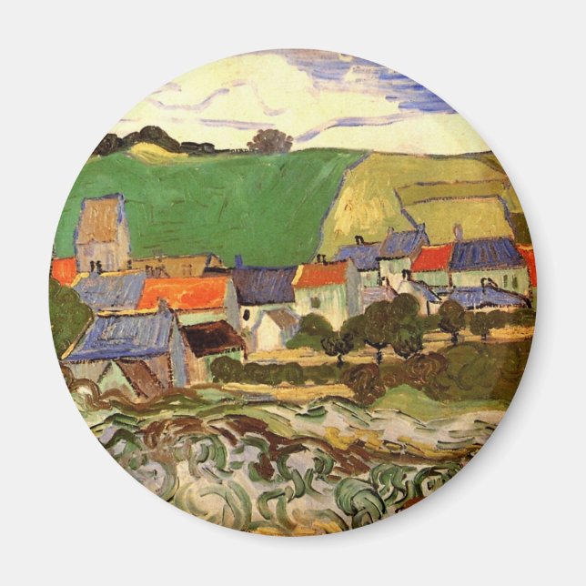 Vy över Auvers av Vincent van Gogh Magnet (Framsidan)