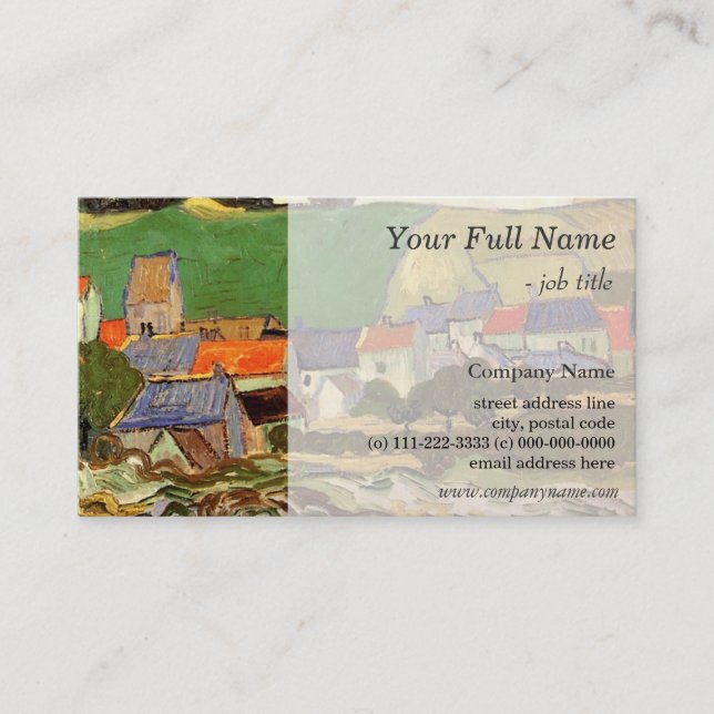 Vy över Auvers av Vincent van Gogh. Visitkort (Framsida)